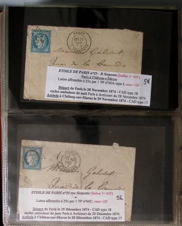 1863-76 Importante collection d'Étoiles chiffrées sur