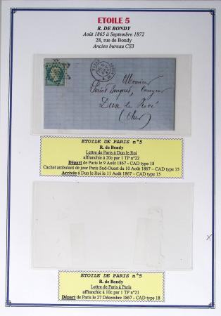 1863-76 Importante collection d'Étoiles chiffrées sur