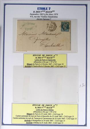 1863-76 Importante collection d'Étoiles chiffrées sur