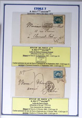 1863-76 Importante collection d'Étoiles chiffrées sur