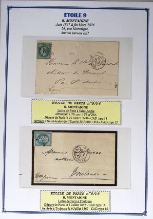 1863-76 Importante collection d'Étoiles chiffrées sur