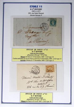 1863-76 Importante collection d'Étoiles chiffrées sur