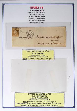 1863-76 Importante collection d'Étoiles chiffrées sur