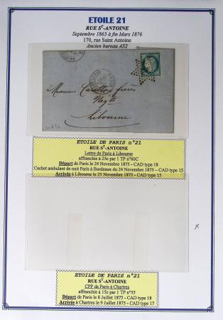 1863-76 Importante collection d'Étoiles chiffrées sur