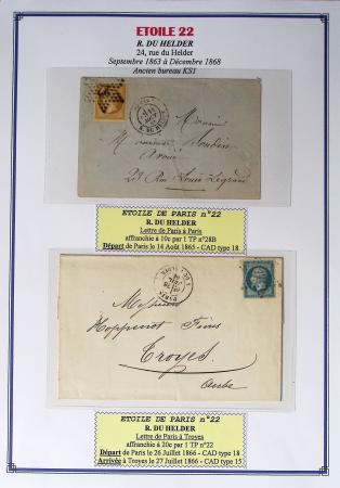 1863-76 Importante collection d'Étoiles chiffrées sur