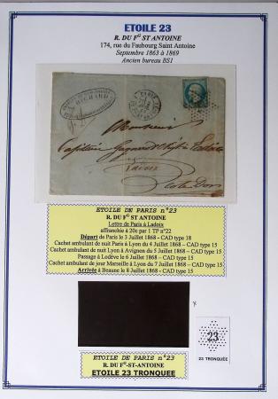 1863-76 Importante collection d'Étoiles chiffrées sur
