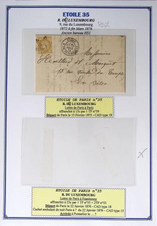 1863-76 Importante collection d'Étoiles chiffrées sur