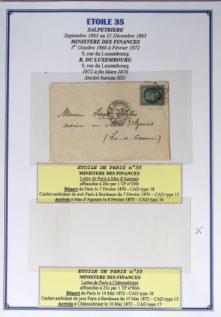 1863-76 Importante collection d'Étoiles chiffrées sur