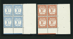 TAXE N°27 et 28 en bloc de quatre, cdf, neufs **,