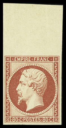 N°17Ah 80c carmin, tirage spécial de 1862, bdf, neuf
