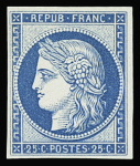 N°4d 25c bleu, réimpression de 1862, neuf * quasi **,