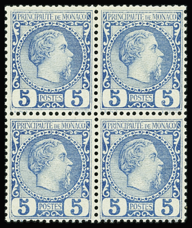 N°3 5c bleu en bloc de 4, neuf  **, très frais, TB