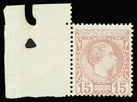 N°5 15c rose, bdf avec perforation de contrôle de l'atelier