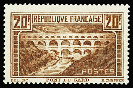 N°262A 20f Pont du Gard, Type I, neuf **, TTB
