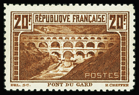 N°262B 20f Pont du Gard, Type I, dentelure 11, neuf