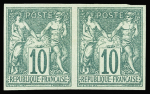 N°65a 10c vert Type I non dentelé en paire, neuf *,