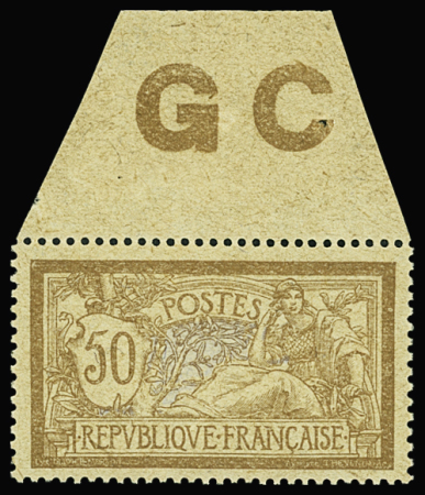 N°120d 50c brun et gris, papier GC, bdf avec mention