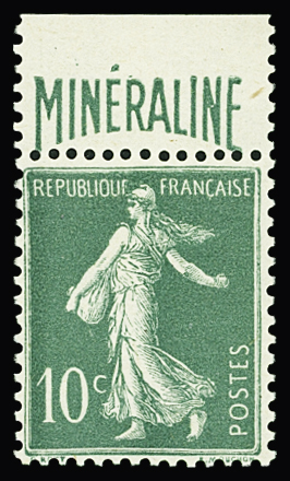 N°188A 10c vert Minéraline, haut de carnet, neuf **,