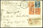 N°4 Pasteur 10F sur 1f50 bleu + n°199 x3 oblitéré càd