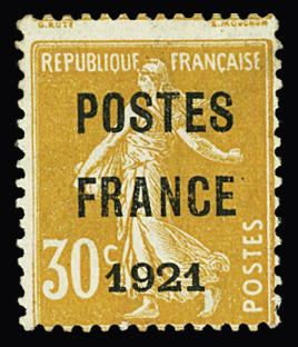 N°35 30c orange, POSTES FRANCE 1921, neuf sans gomme,