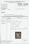 N°7B 1 franc vermillon foncé, belle nuance, oblitéré