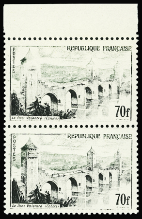 N°1119 70f Pont Valentré, variété impression dépouillée