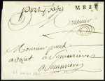 Lettre avec MP "Meze" + "Port payé" manuscrit (1787 -L6), ind 20. TB
