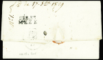 Lettre de Beaucaire pour Agde (1829) avec au verso MP "Deb 33 Meze", ind 19. TB