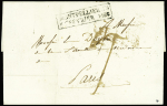 Cachet rect d'essai "Montpellier 33 10 février 1828" ind 22