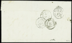N°14 OBL PC 3000 + cursive "33 St Bauzille de Putois" (26 janvier 1855) sur lettre. TB