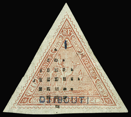 N°4 1 (franc) sur 5f rouge obl. gros points, TB. Signé