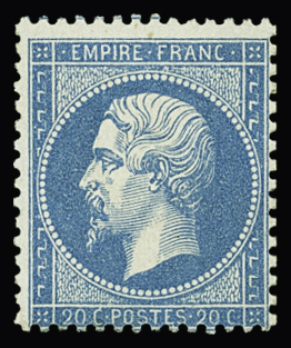 N°22 20c bleu, neuf *, très frais, TB. Signé A.Brun