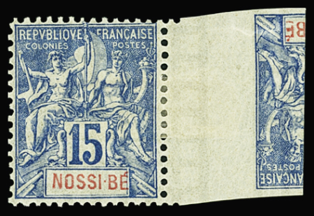 N°32 15c bleu, rarissime variété avec interpanneau