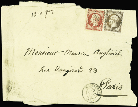 Tarif pour les imprimés du 1.8.1856 d'un poids de 1200