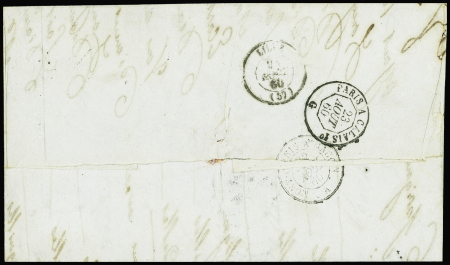 N°12 5c vert en paire avec bdf obl. PC sur lettre de