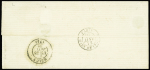 N°37 +46B (lég. au filet en haut) obl. GC sur lettre