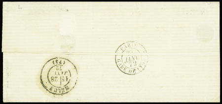 N°37 +46B (lég. au filet en haut) obl. GC sur lettre