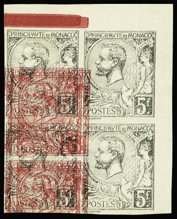N°21 5f double impression rouge de mise en train sur
