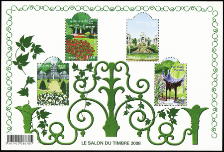 N°120 Salon du Timbre 2008, Jardins, variété sans le