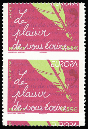 Autoadhésifs N°207 Europa 2008, Le plaisir d'écrire,