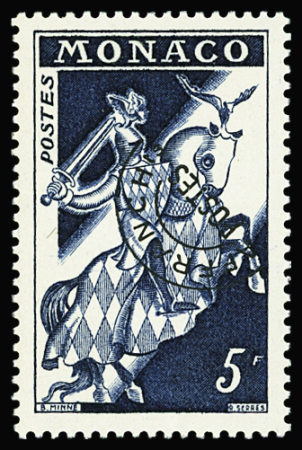 PREOBLITERES N°11Ab 5f bleu-noir, variété surcharge