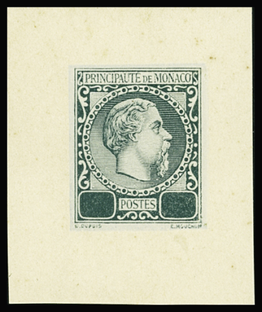 Charles III épreuve en vert sans valeur sur papier