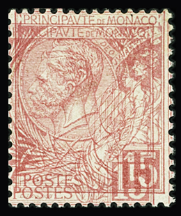 N°15c 15c rose, variété double impression, neuf **,