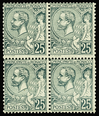N°16a 15c vert foncé, bloc de 4, neuf **, TB, R (cote