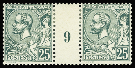 N°16a 15c vert foncé, en paire millésime 9, neuf *,