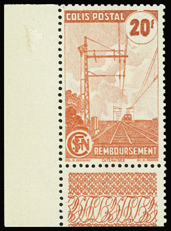 N°219C 20f rouge-orange non émis, cdf, neuf **, TB,