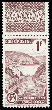 N°216B, 1f lie-de-vin sans filigrane, hdf, neuf **,