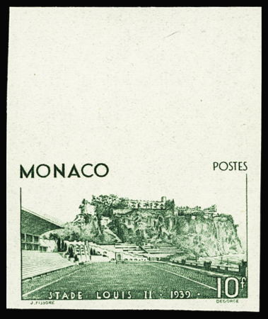 N°184a 10f vert, NON DENTELE, bord de feuille, neuf