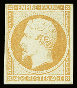 N°16 40c orange, neuf sans gomme,  marge courte en