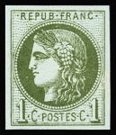 N°39B 1c olive, report 2, neuf *, TB